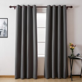 Deconovo Thermal Insulated Panel Solid Super Soft Blackout Room Darkening Blocking for Bedroom, 52x84 Inch, Light Grey