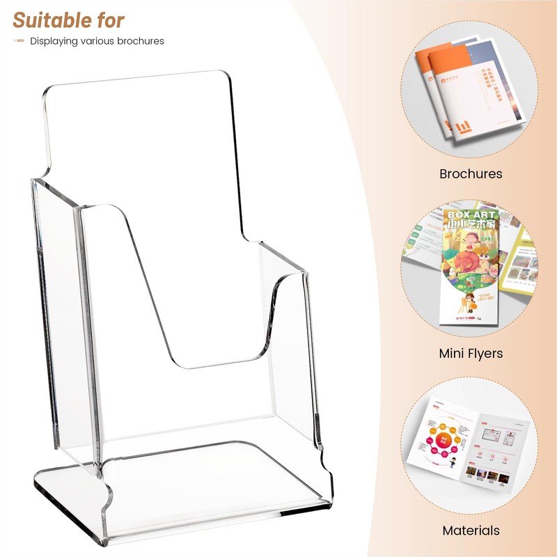 Acrylic Brochure Holder 4x9 Inch,Clear Pamphlet Holder Display Stand for