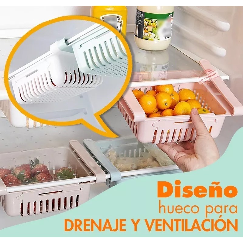J.H. Company Cajon Organizador Retractil Para Refrigerador Cocina Hogar