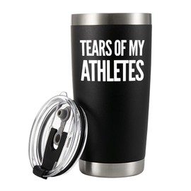 Panvola Tears of My Athletes Coach Gifts for Men Women Athletic Trainer Gifts Sports Team Manager Vacuum Insulated Tumbler Stainless Steel Travel Mug with Lid and Straw 20 oz Black