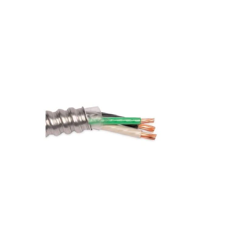Wirenco 8/2 Metal Clad (MC) Cable with Ground, Aluminum Armored,