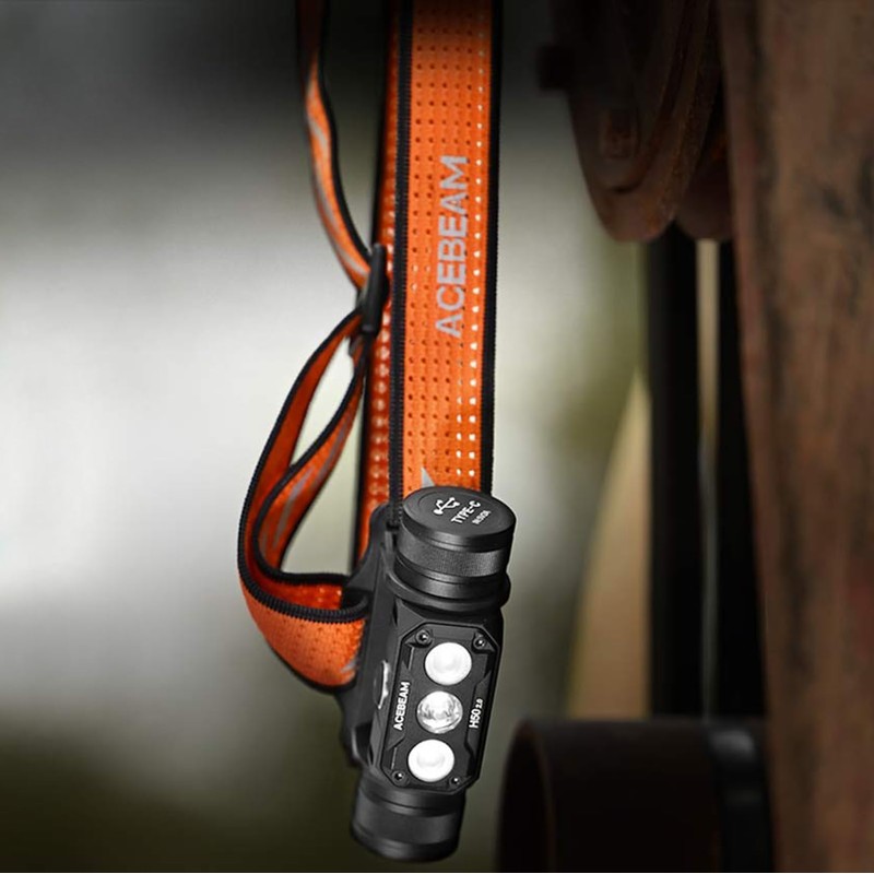 ACEBEAM Adjustable Headlamp Headband with Bracket, Comfortable Elastic Breathable Strap