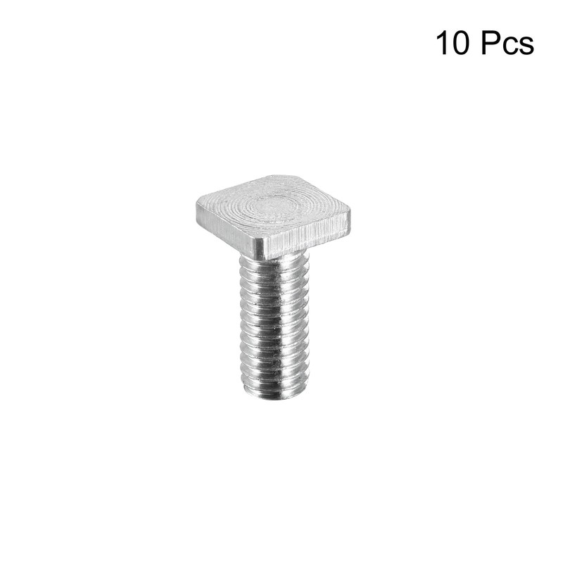 sourcing map Square Head Bolt, 10pcs M6x16mm Fully Thread Carbon