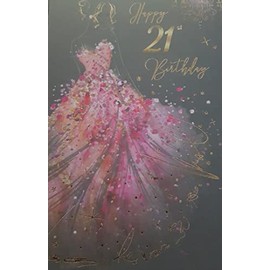 Girl's Young Female Milestone Age 21 Birthday Greeting Card - from the Gorgeous Grace Range - Glitter & Foil Finished (21st)