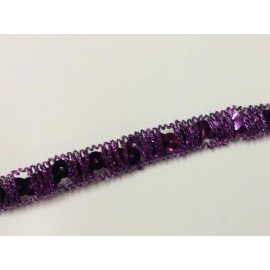 Simplicity Trim 1/2" Dark Purple Sequin Frizette - 4 Foot Roll - 1870043064A