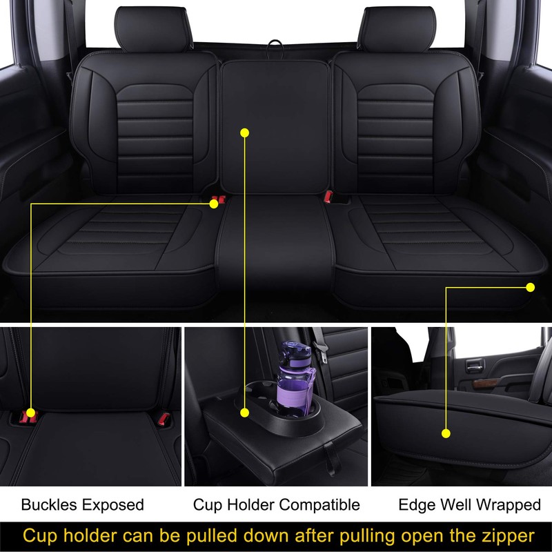 LUCKYMAN CLUB Rear Silverado Seat Covers Fit for 2007-2025 Chevy