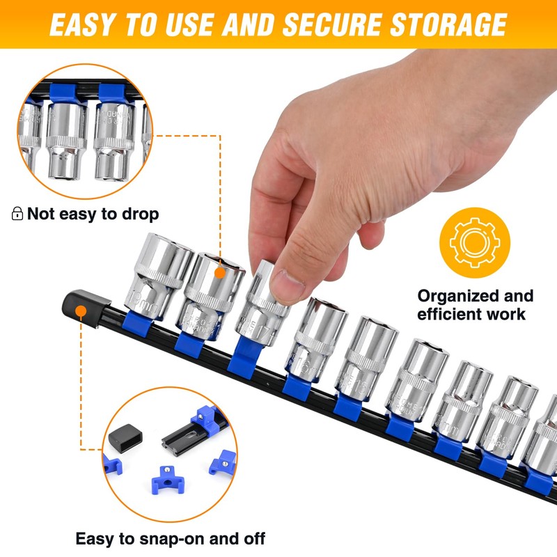 GOOACC Socket Organizer ABS Socket Holder Set 1/4" 3/8" 1/2"
