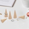 XDGBGFN 12 Pieces Ring Holder Wooden Cone Ring Stand Wooden