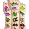 200 Pieces Palm Leaves Temporary Tattoos Stickers,20 Sheets Tropical Leaves