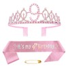 9th Birthday Sash and Tiara Crown Pink Crystal Birthday Crown