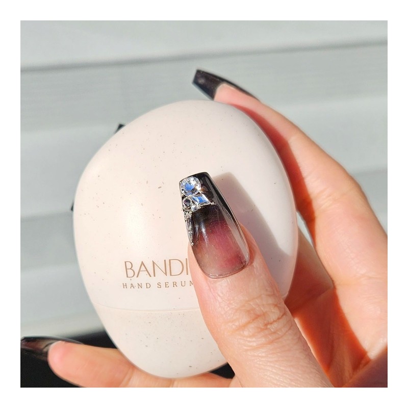 Black see-through handmade nail tips - Natural / 블랙 시스루