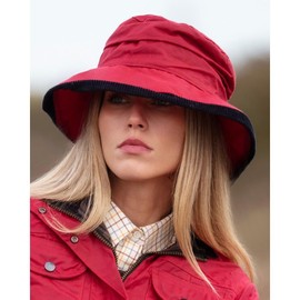 Walker and Hawkes Ladies Wax Diana Country Hat, Red - XX-Small