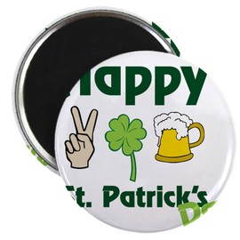 CafePress Happy St Patrick'S Day Magnet 2.25" Round Magnet, Refrigerator Magnet