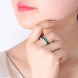 Oneress Black Stainless Steel Mood Engagement Ring, Trendy Temperature Changing Wedding Band, Romantic Anniversary Jewelry for Couples Y1854 White 13