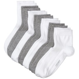 Camano Men's 3023 Ca-Soft Quarter 7 Paar Calf Socks, White (White Combi 01), 9/11 (Manufacturer size: 43/46)