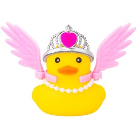 wonuu Car Dashboard Decorations Wings Rubber Ducks, Car Duck for Car Ornament Accessories with Sunglasses, Wings Pink/Pink Crown/Pearl