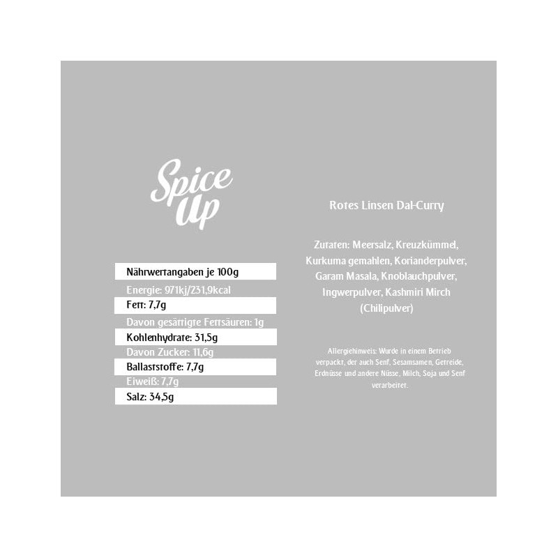 SPICE UP - Red Lentil Dal Curry 140g - Original