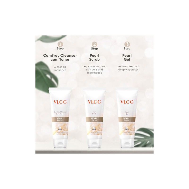 Vlcc Kit Facial Perla Productos Cuidado Piel Limpiador Tónico Crema