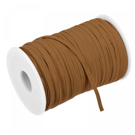 sourcing map Flat Elastic Cord for Sewing 1/8 inch 3mm 109 Yards Knit Heavy Stretch Strap Cord Spool for Crafts DIY Light Brown