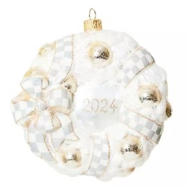 MacKenzie-Childs Brand New Mackenzie Childs 2024 Crystal Palace Wreath Glass Ornament