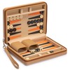 Yellow Mountain Imports Travel Magnetic Leatherette Backgammon Mini Game Set,