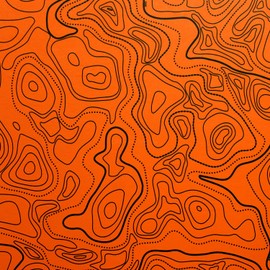 KYDEX Thermoform Sheet - (Topographic Camo) - (Hunter Orange/Black) - (12in x 12in) - (1 Sheet) - (for Holster Making, Cosplay, Hobby) - (USA Made)