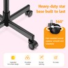 Premium Aluminum Black Salon Tray on Wheels -Adjustable Tattoo Trolley