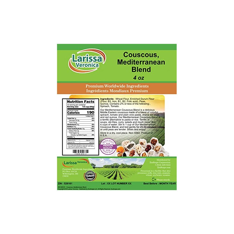 Couscous, Mediterranean Blend (4 oz, ZIN: 526161)