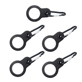 Runseaway 5Pcs Silicone Water Bottle Holder with 5Pcs Keychain Ring, Portable Bottle Carrier with Carabiner Clip for Hiking, Camping, Travel & Outdoor Activities, 5 Colors