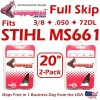 For STIHL COPPERHEAD 2-Pk 20" SKIP TOOTH Chains fits STIHL