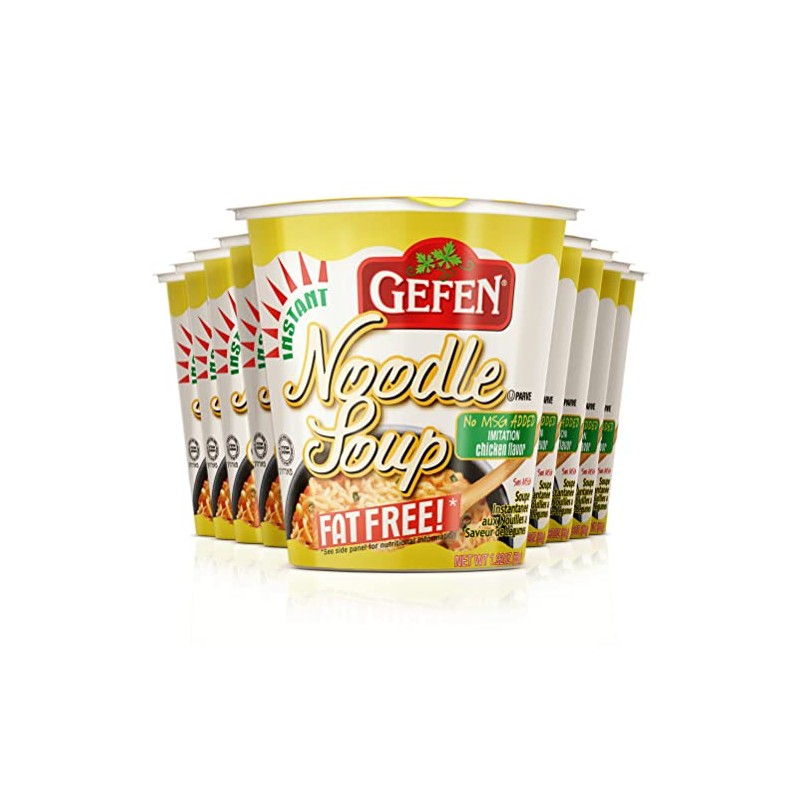 Gefen, Instant Noodle Soup Cup, Fat Free, 2.3oz, (12 pack)