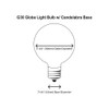 Sival - G30 Replacement Globe Light Bulb, Clear, Candelabra Base