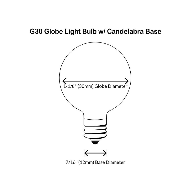 Sival - G30 Replacement Globe Light Bulb, Clear, Candelabra Base