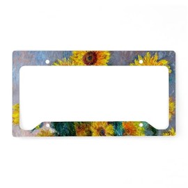 CafePress Bag Monet Sunf License Plate Holder Aluminum License Plate Frame, License Tag Holder