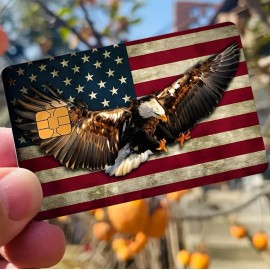 YOURSOCREATION Eagle USA FLAG Patriotic Credit Debit Card Skin Cover Sticker 1PC