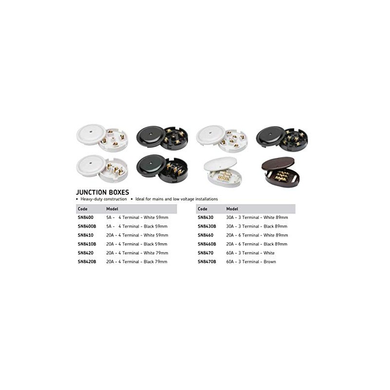 Knightsbridge SN8420 20A Junction Box 4-Terminals White