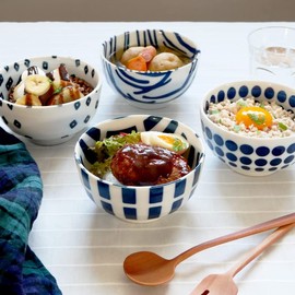 Tableware East Okonomi-don, 5.1 inches (13 cm), Scandinavian Pattern, Lightweight Tableware, Repeat