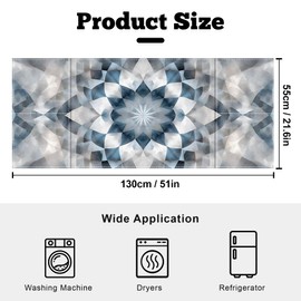 AOHMPT Refrigerator Top Cover with Storage Pockets,Non-Slip Dust-Proof Universal Cover for Washing Machine & Fridge Top,Durable Fabric 21.6"x51"