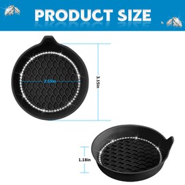 Osilly Bling Car Cup Holder Coaster, 4 Pack Universal Insert Coasters with Crystal Rhinestone, Silicone Non-Slip Shockproof Drink Mat, Car Interior Accessories Fashion Decor for Women Girl (Black)