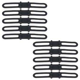 Create idea 10Pcs Bicycle Mounting Straps Bike Silicone Band Bicycle Silicone Elastic Strap Bike Accessories for Flashlight Mobile Phone Black