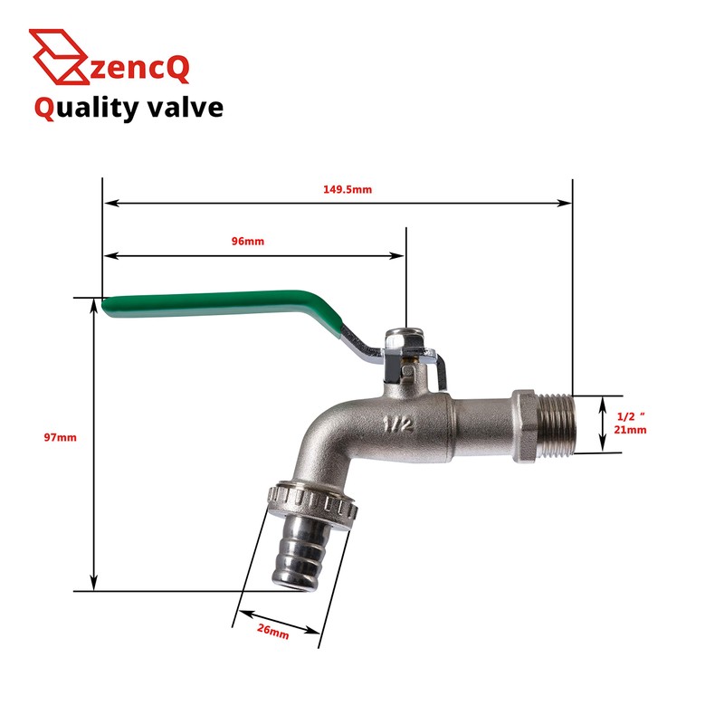 zencQ Ball Outlet Valve (1/2 Inch) - PN16/16 Bar High-Quality