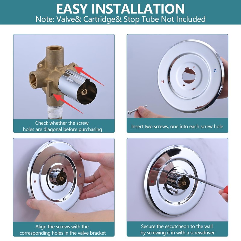 RAINREVIVE Replacement Escutcheon Plate for Moen Gibson Posi-Temp, for One-Handle