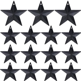 GORGECRAFT 30 Pieces Metal Star Decoration Barn Star with Hole Black Iron Vintage Wall Art Hanging Wall Decoration for Crafts Home Christmas Indoor Outdoor Homemade Accent