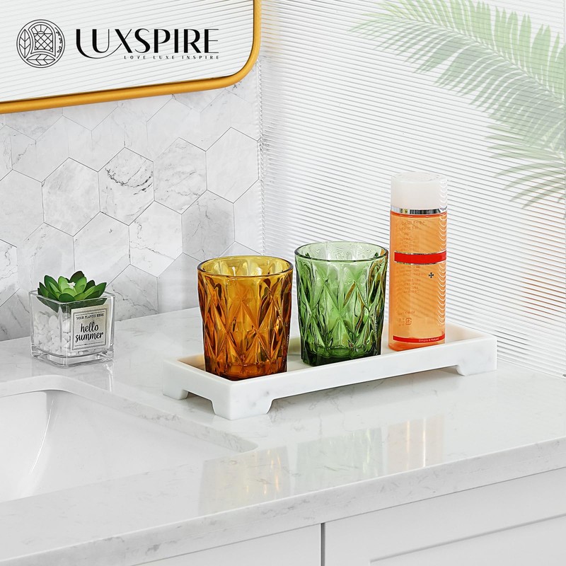 Luxspire Bathroom Vanity Tray, Resin Toilet Tank Tray, Kitchen Trays,