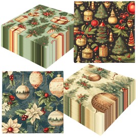 Christmas Party Napkins Decorations,Christmas Tree Paper Napkins Ornament Pine Cone Design Cocktail Vintage Xmas Ball Disposable Napkins for Kitchen Holiday Party Supplies