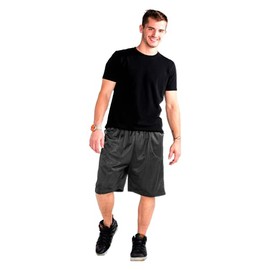 King Men?s Loose-Fit Mesh Basketball Atheletic Activity Shorts Black L