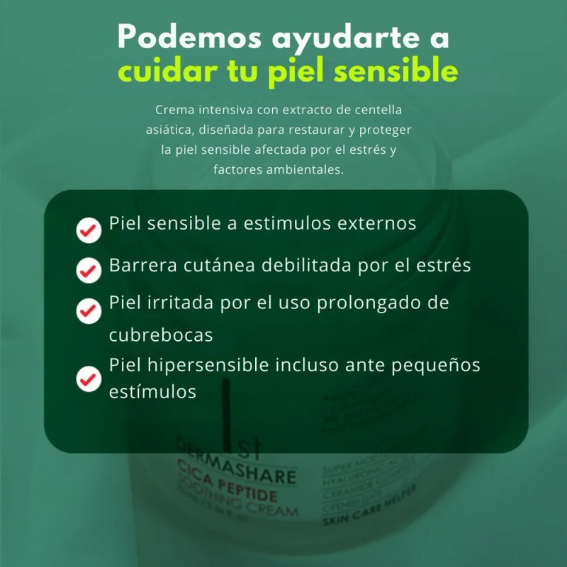 Crema Calmante Coreana Dermashare Con Cica Y Petidos 70 Ml