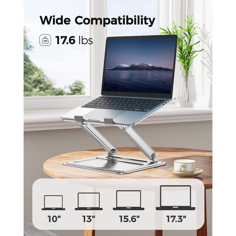 LORYERGO Laptop Stand for Desk, Adjustable & Foldable Laptop Riser