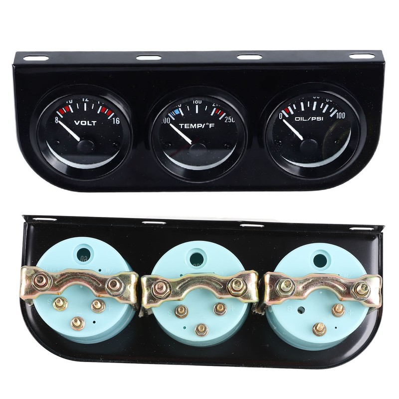 3 in 1 Car Triple Gauge Kit Multifunctional Mechanical Voltmeter