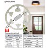 Zhairdalstar 24W LED Flush Mount Ceiling Fan Ring Light Kit